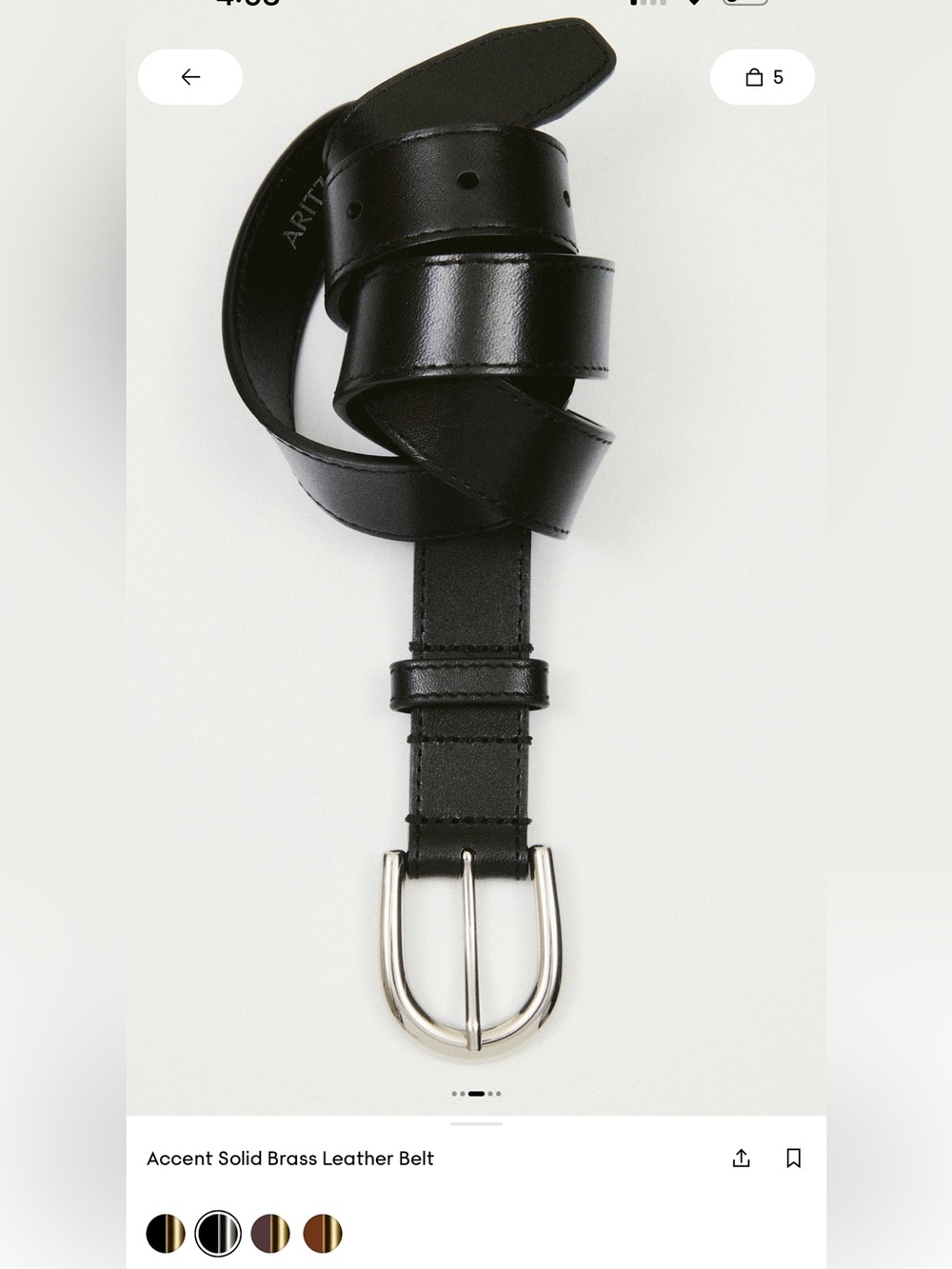 Aritzia Accent Solid Brass Leather Belt